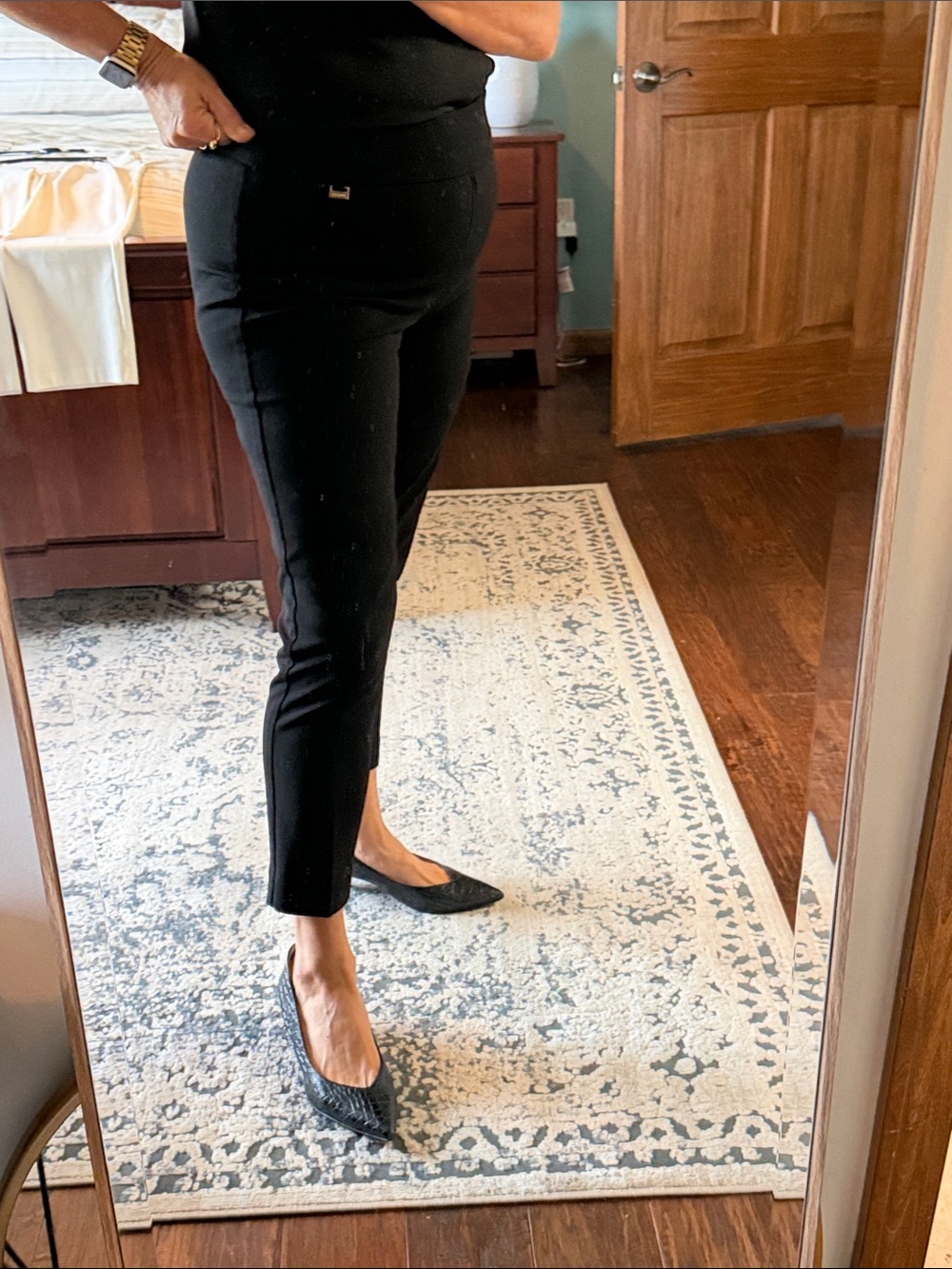 Anne Klein Black Slim Cropped Ankle Pants
